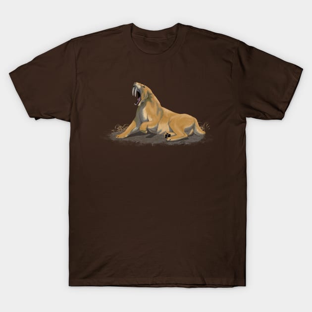 Yawning Smilodon Fatalis T-Shirt by Interfector